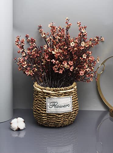 JAKY-Global Babys Breath Silk Artificial Flowers 6 Bundle 6 Bundles Beige Brown