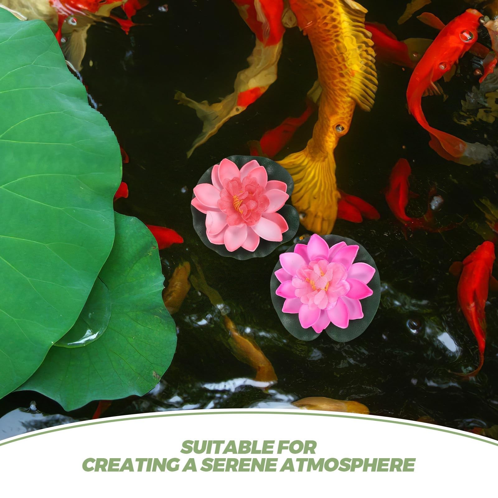 6 Pcs Artificial Floating Water Lily, Simulation Lotus Flowers, Multi Color P…