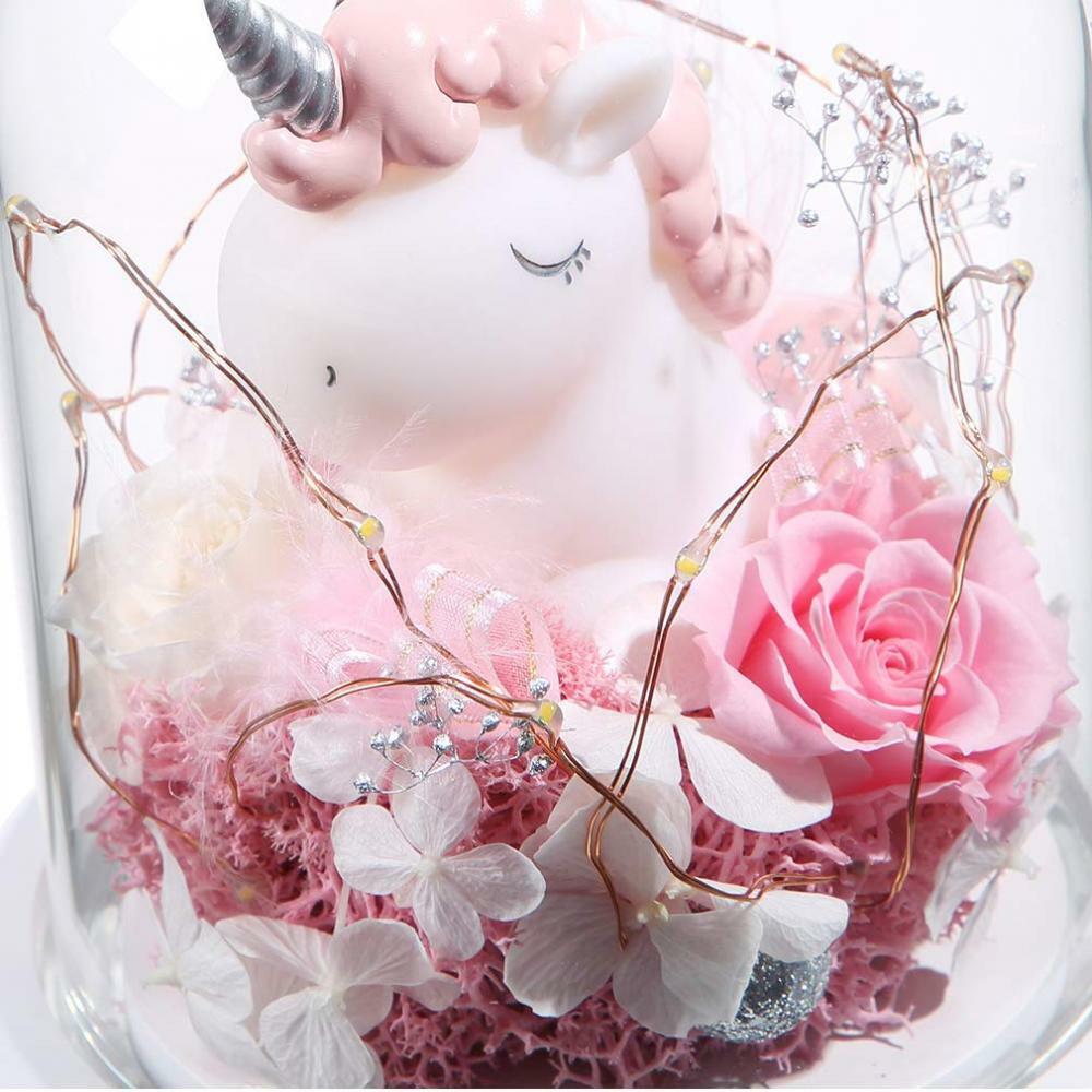 Continuelove Preserved Fresh Rose and LED Light in Glass Forever for her…