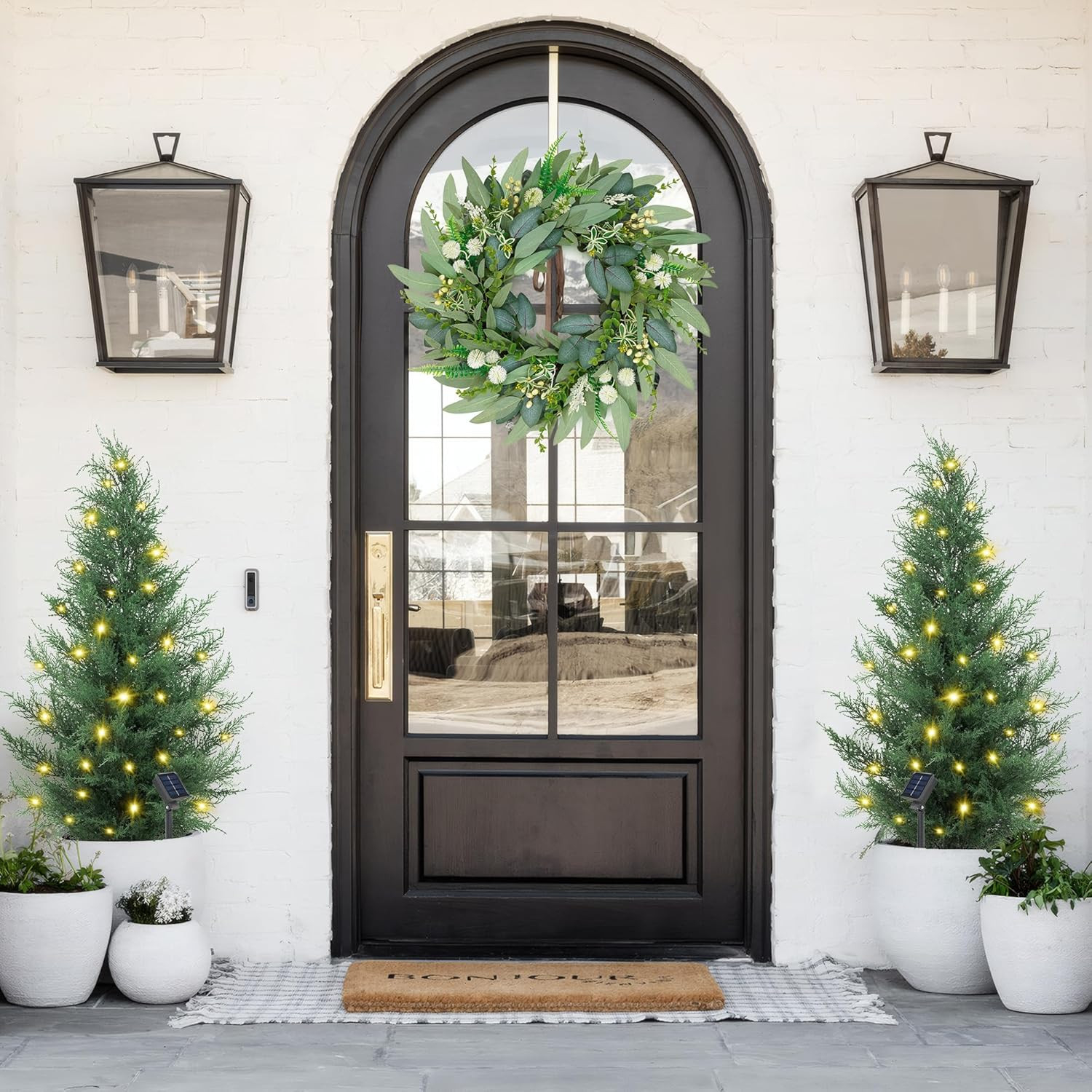 36″ UV Protected Artificial Cedar Tree with Lights for Outdoor Decor