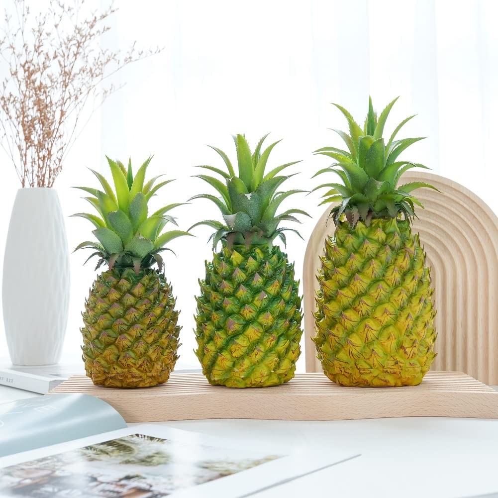 2 Pack Artificial Pineapple Simulated Fruit Decor Lifelike Model Green Large