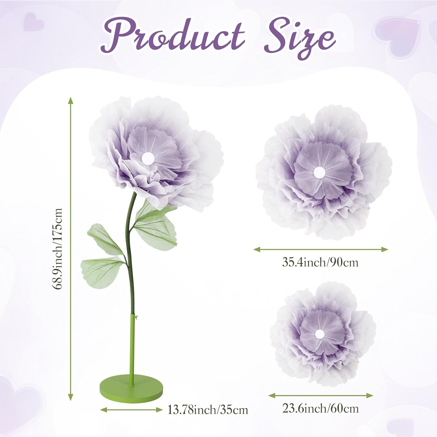 Giant Purple Electric Flower Decoration with Light – 23.62″ Home Decor