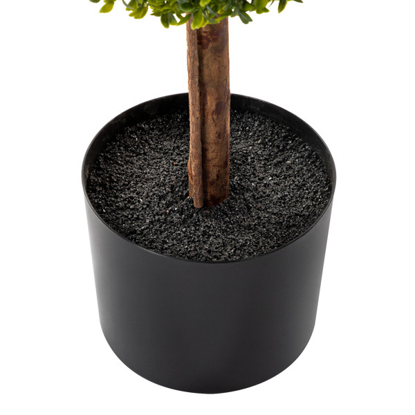 2Pcs 115cm Tall Green Three Ball Boxwood PVC Artificial Tree Home Decoration