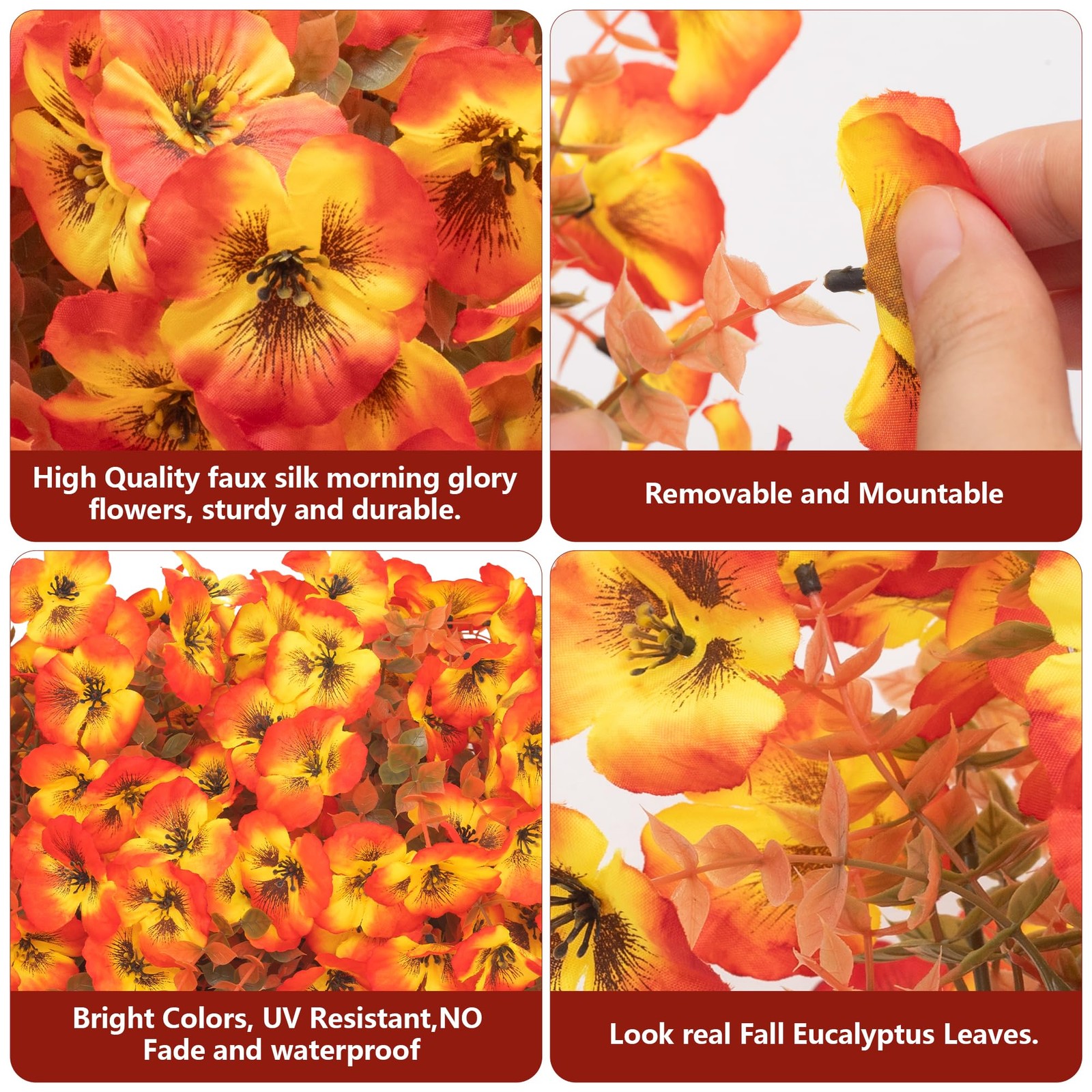 Artificial Flowers Fake Fall Plants for Outside Winter Chrsitmas Decoration, …