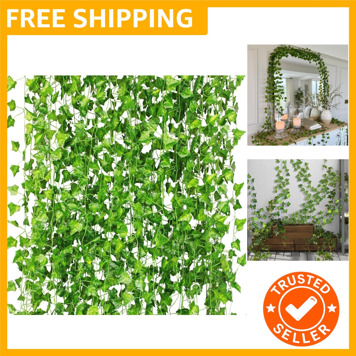 12 Pack 84Ft Artificial Ivy Garland, Fake Vines UV Resistant Greenery Leaves …