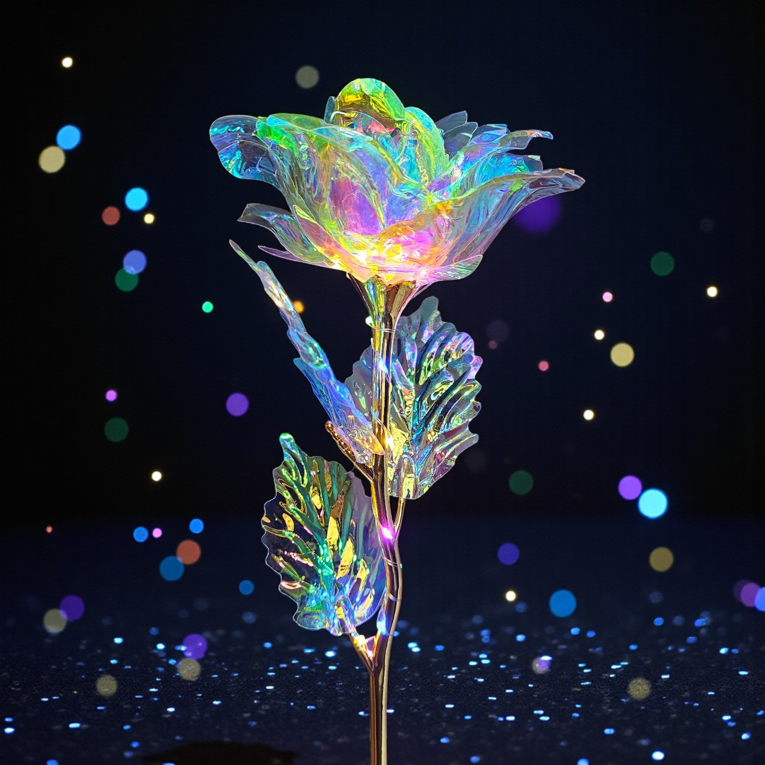 18 Inch Red Rose Jumbo Galaxy Rose Stem LED Light-Up Rose Valentine’s Day Gift