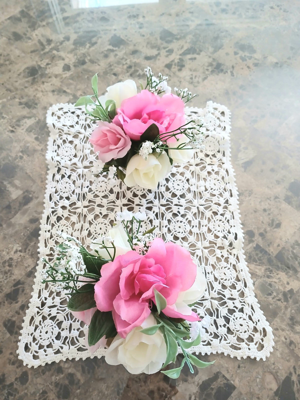 Dainty Pink White Roses Floral Arrangement Tea Party Cup POP-IN Birthday Bridal