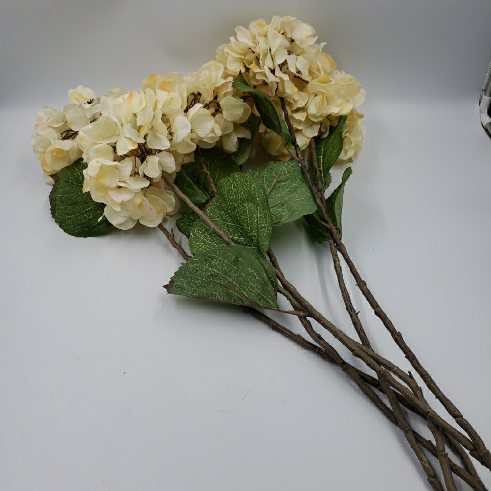 Large Faux Hydrangea Long Stem 27″ Artificial Flowers Realistic Floral Pick 6 PC