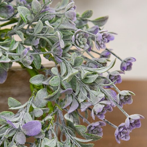 New Farmhouse DUSK LAVENDER BUDS CANDLE RING Green 3.5″x 10″ Cottage Chic Shabby