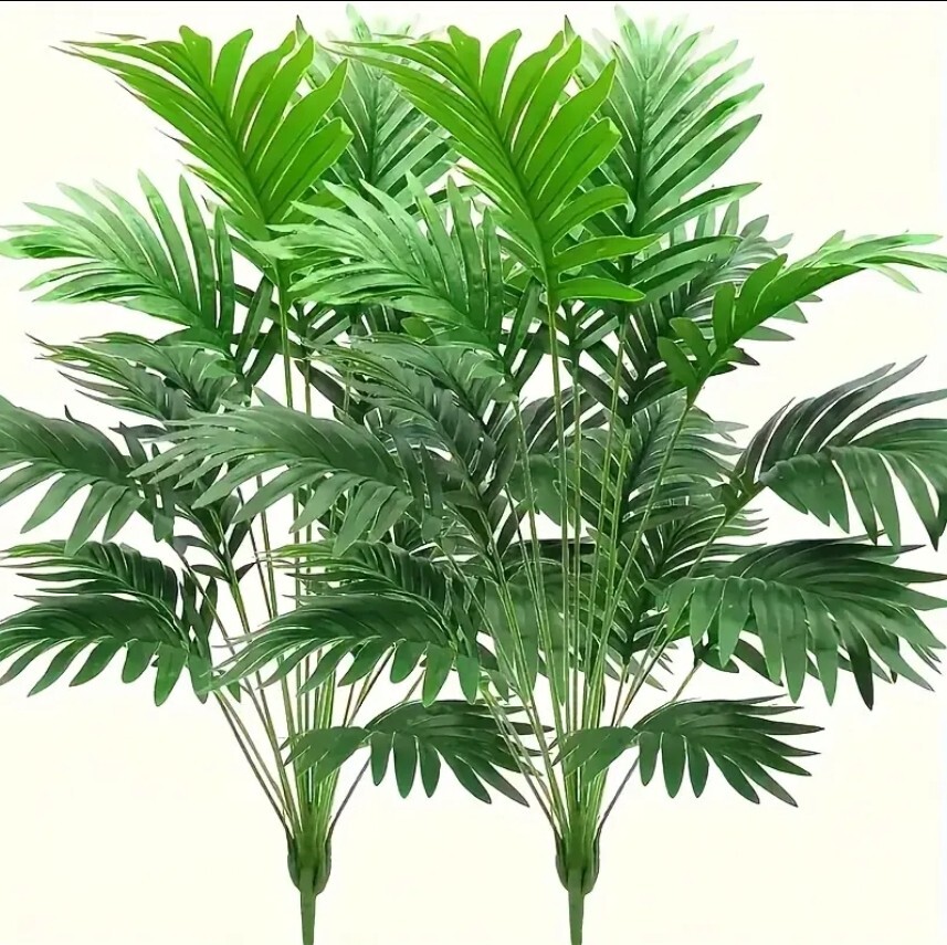 2 Packs of Large Artificial Palm Leaves, 2pcs | Realistic Tropical Faux Greenery