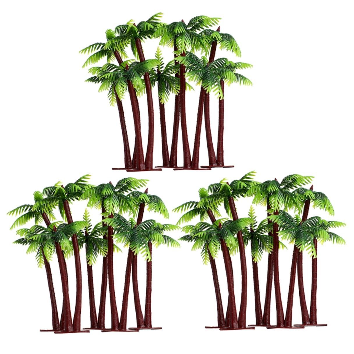 15pcs Miniature Coconut Trees 14cm – Artificial Palm Trees Plastic Model Tree…