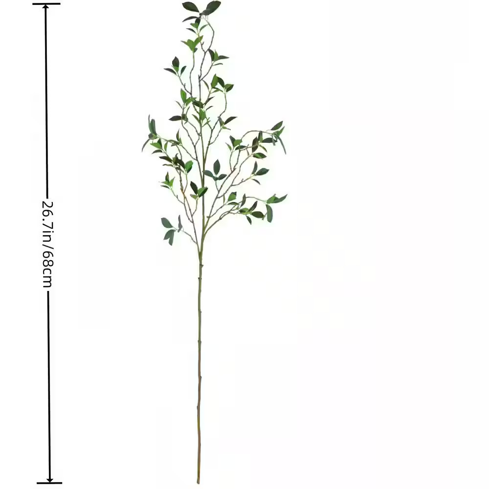 27 In. Green Artificial Ficus Tree Branches Foliage for Vase Fillers Home Office