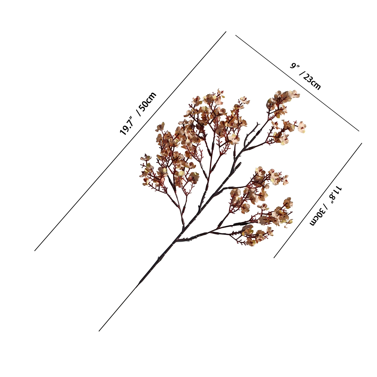 6pcs Light Brown Artificial Flowers Silk Fall Flowers Babys Breath Gypsophila…