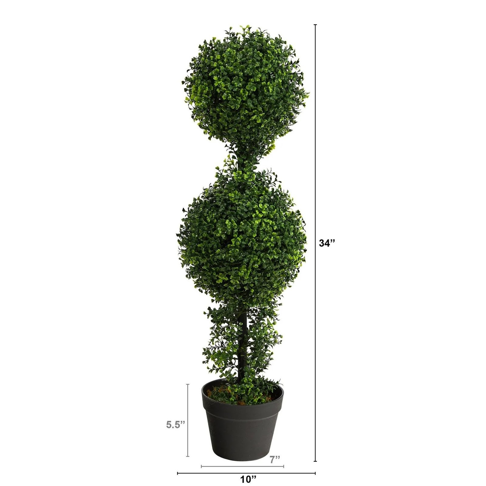 34″ Boxwood Double Ball Topiary Artificial Tree