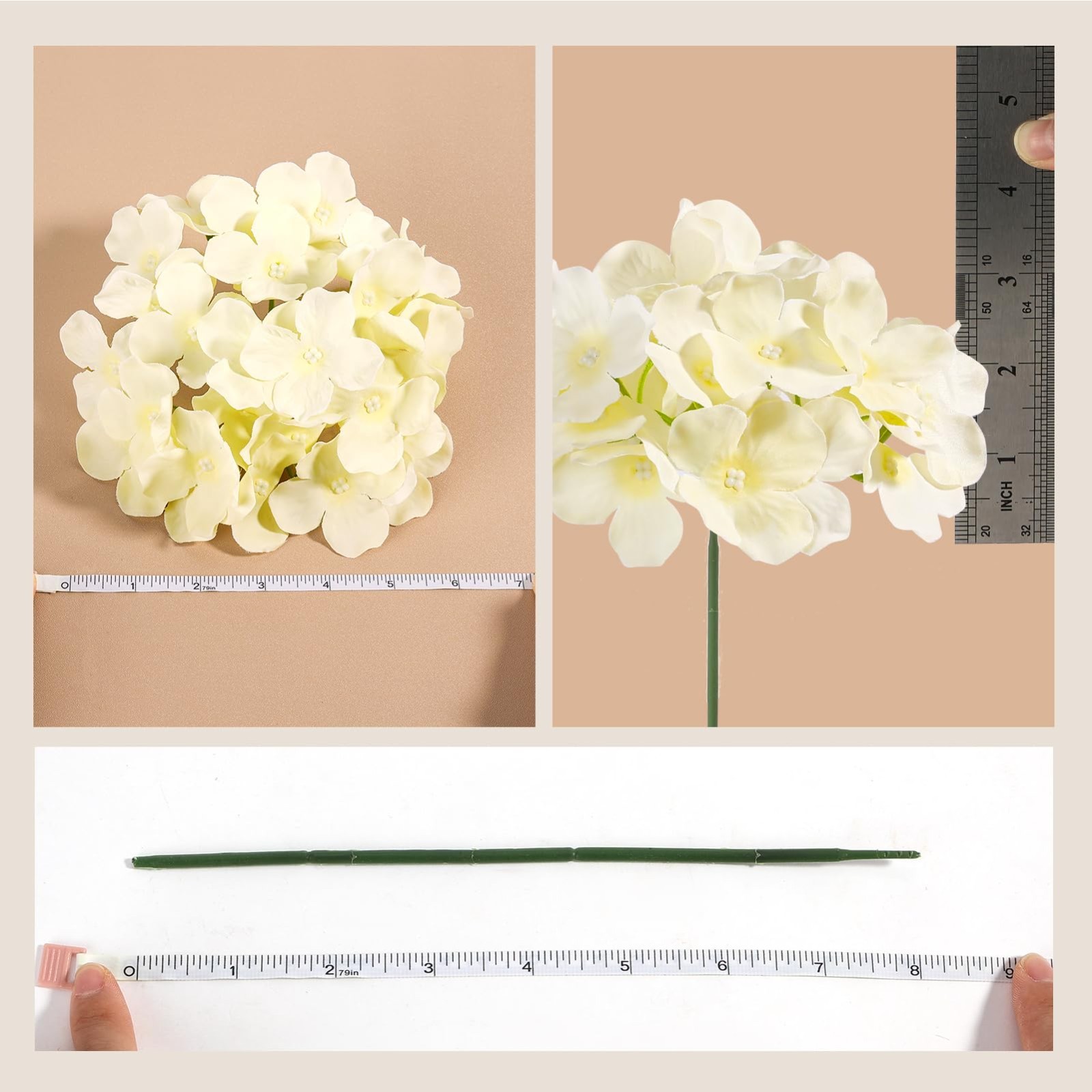404PCS Hydrangea Artificial Flowers – Lifelike Silk Flower Heads & Stems for Wed