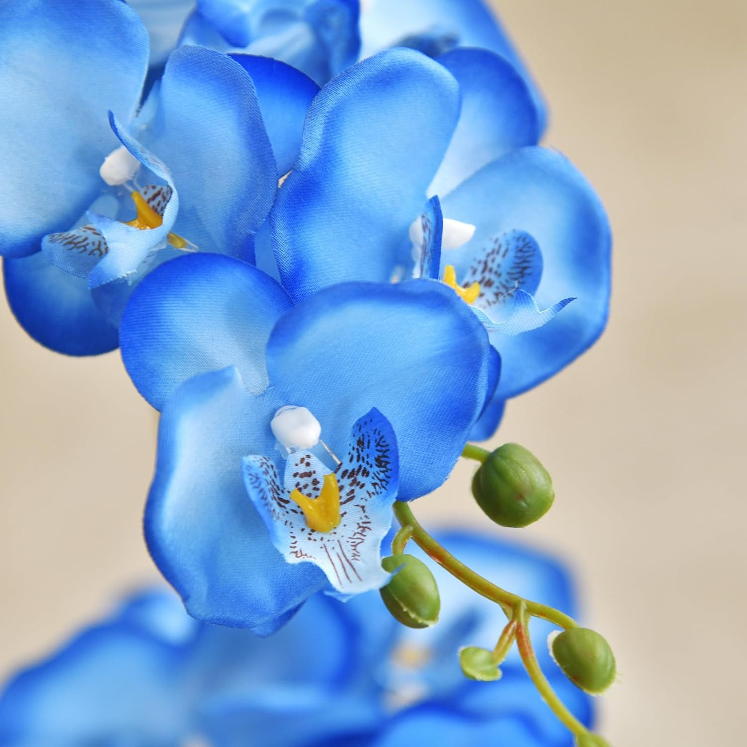 Blue 19″ Faux Phalaenopsis Orchid in Ceramic Pot – Elegant Silk Floral Centerpie