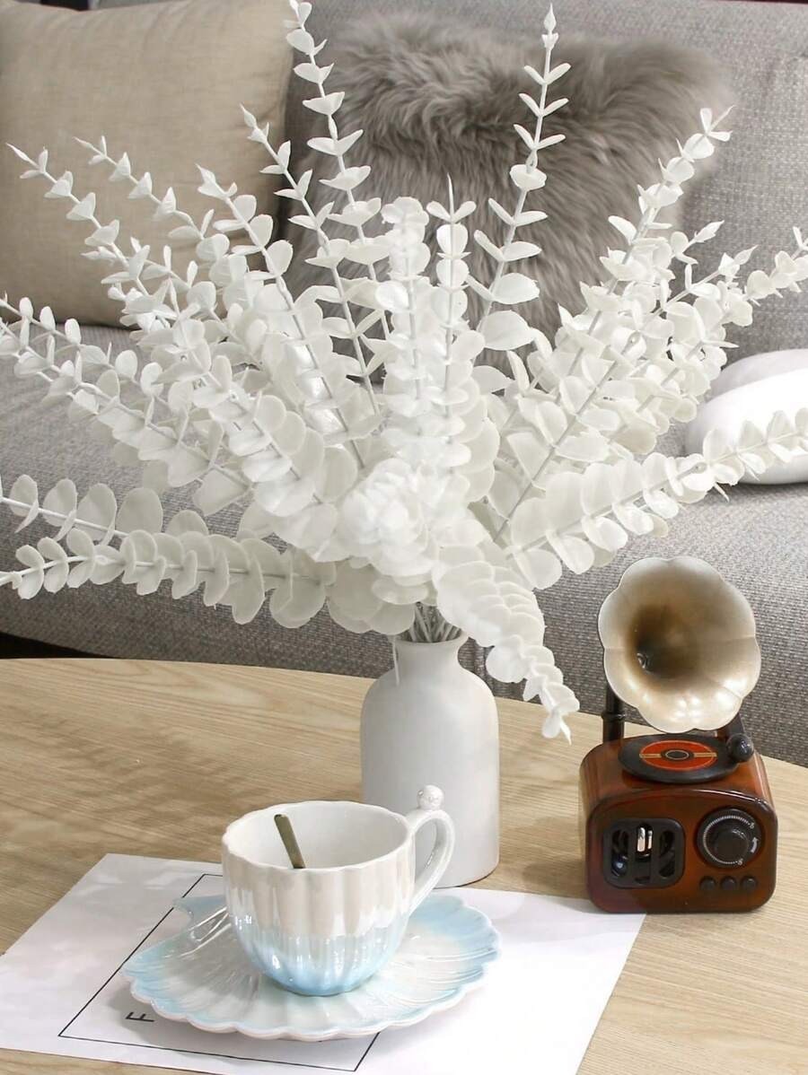 Artificial Eucalyptus Stems Faux Greenery Wedding Bouquet Home Decor Plant