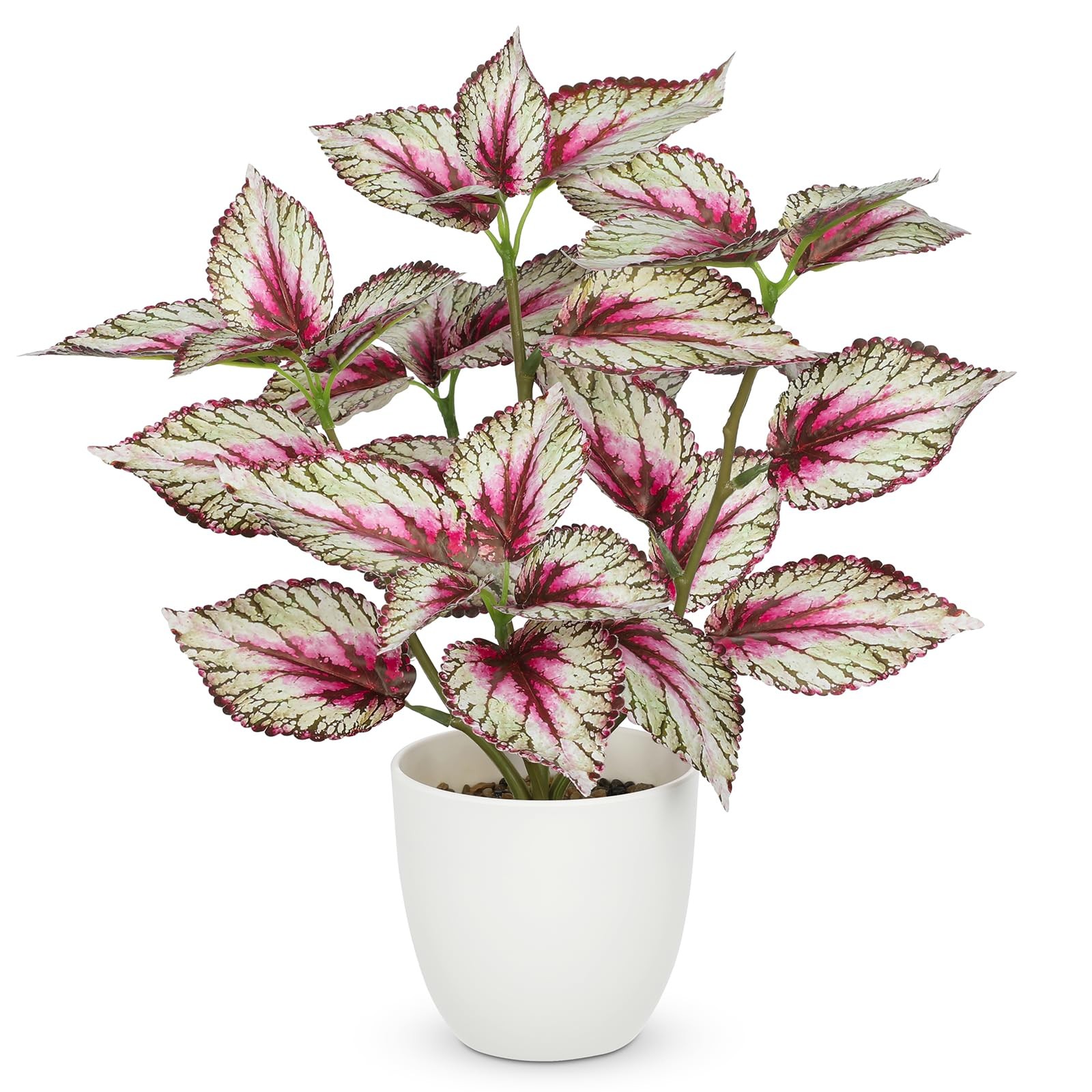 Artificial Plants Indoor 14.2″ Small Fake Perilla Plant in Pot Potted Plants …