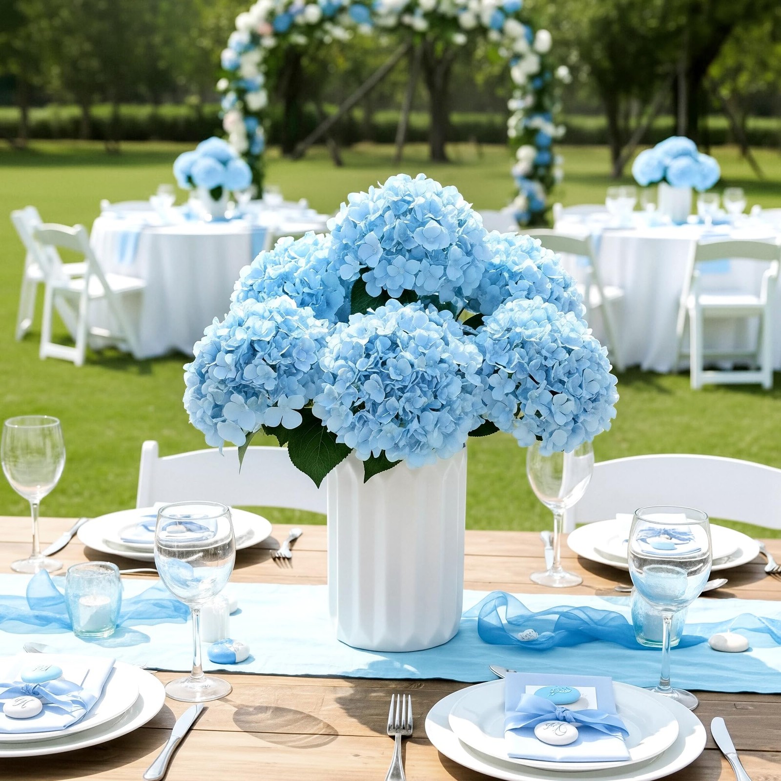 Auihiay 6 Bundles Hydrangea Artificial Flowers for Outdoors and Indoor, Bulk …