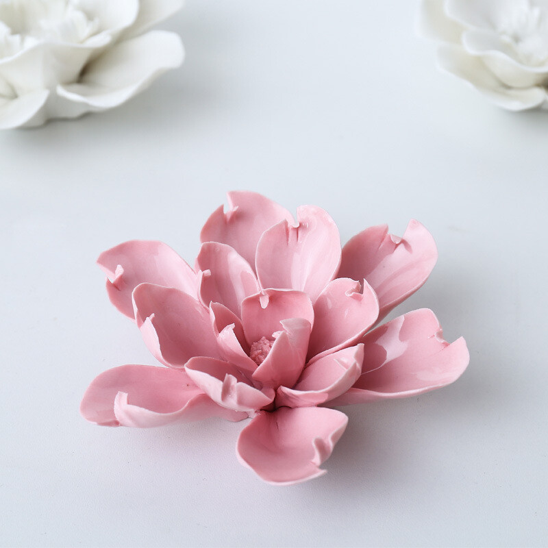 Porcelain Ceramic Flower 3D Orchid Rose Wall Decor Hangings Study Room Art Hang