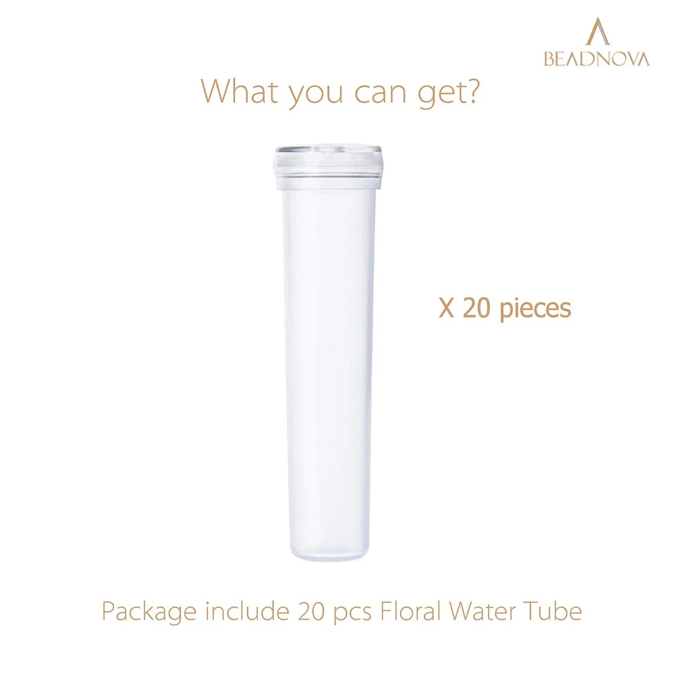 20 Pcs 2.8 Inch Floral Water Tubes Clear Flower Vials for Flower Arrangement