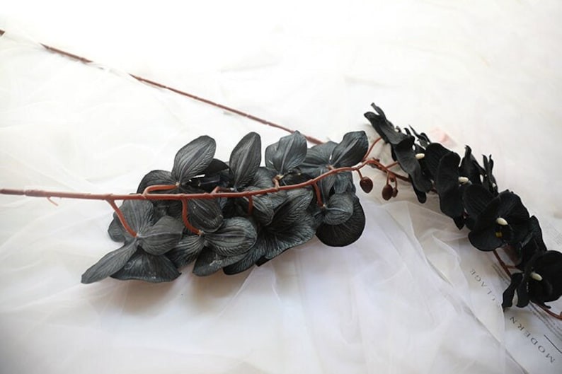 Black artificial Orchid butterfly flower wedding party home decoration