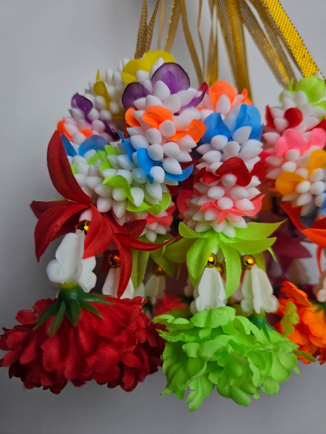 Artificial Flower Garland Car Hanging Mini 6cm Floral Decor Lucky Charm