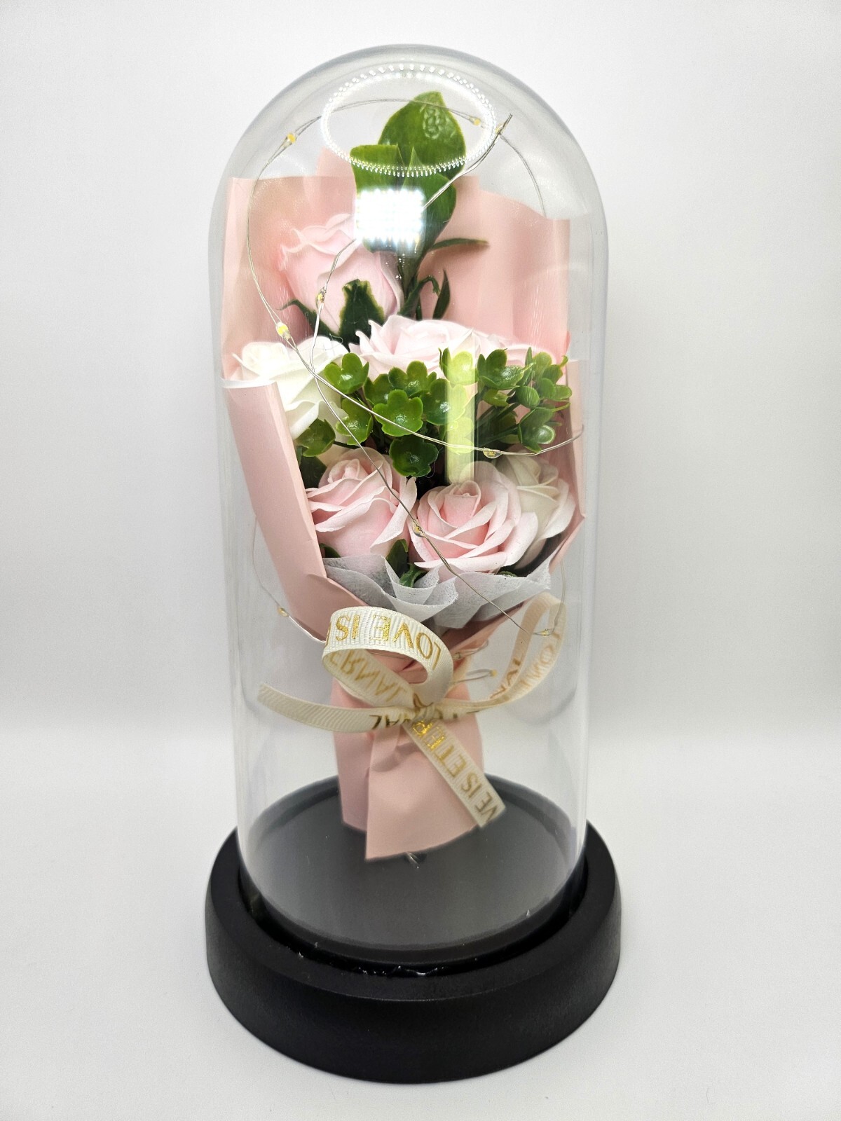 Immortal Rose Bouquet With LED Copper Wire String Light Perfect Gift Home Decor
