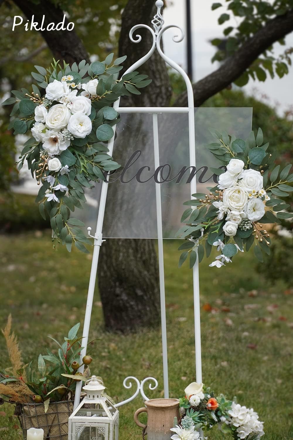 Wedding Arch Flowers (Pack of 2), Artificial Flowers for Wedding Welcome Signs