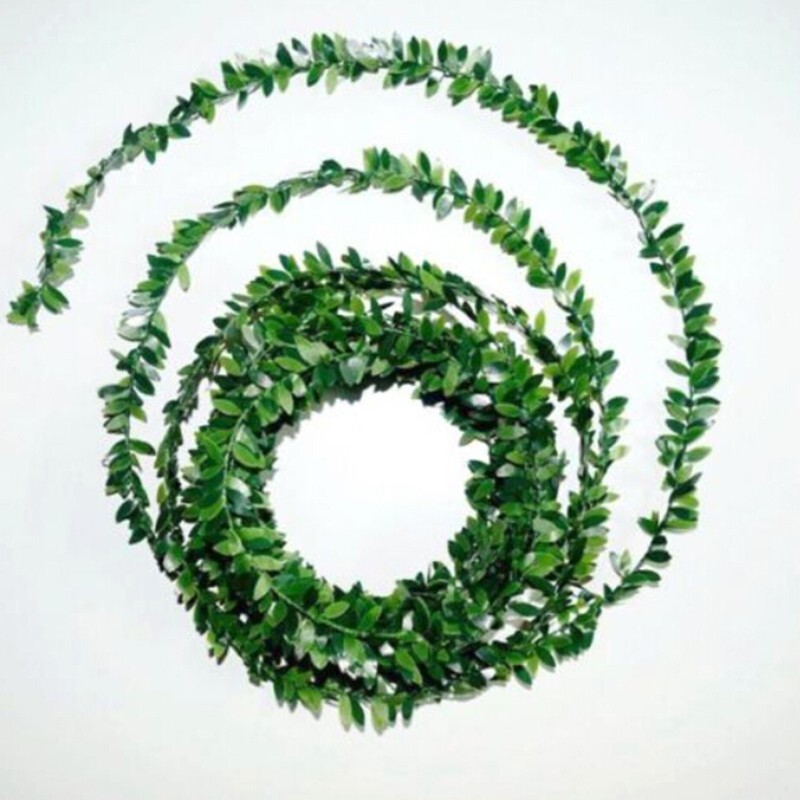 Garland Green Leaf Iron Wire Artificial Vine Wreath Rattan Home Wedding Decor