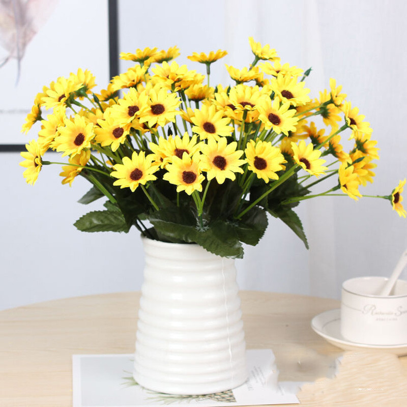Artificial sunflower silk high quality beautiful bouquet holiday home decoration