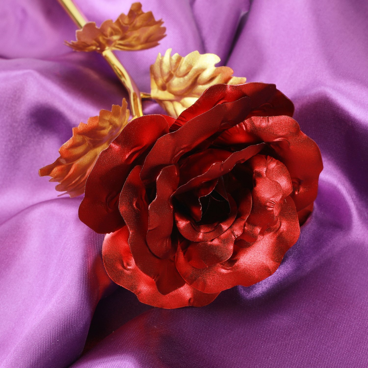 24K Gold Plated Dipped Rose Flower in glass dome Romantic Gift Love for mom girl