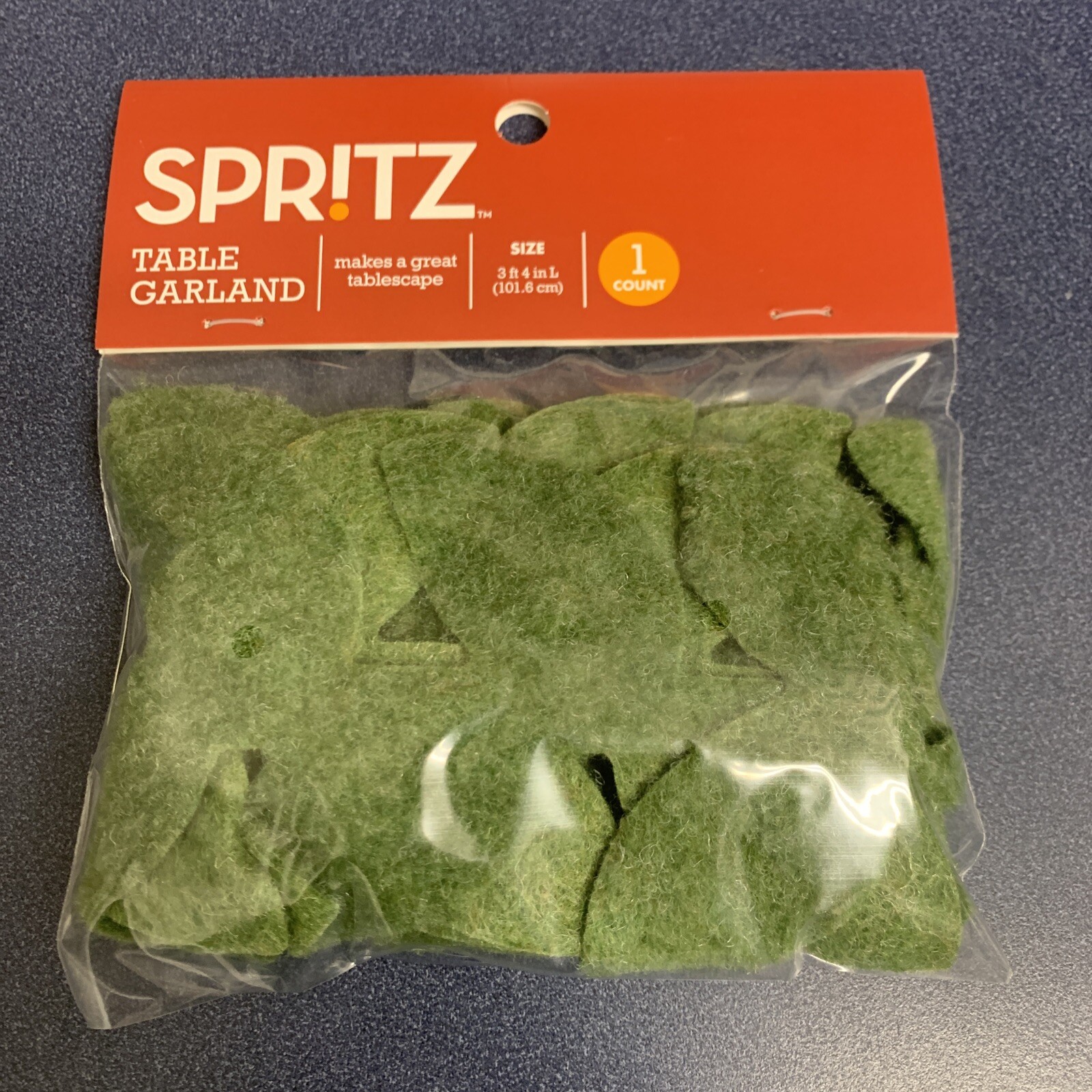 Spritz 1 Count Green Floral Leaves Soft Felt Table Garland Décor 3FT 4IN