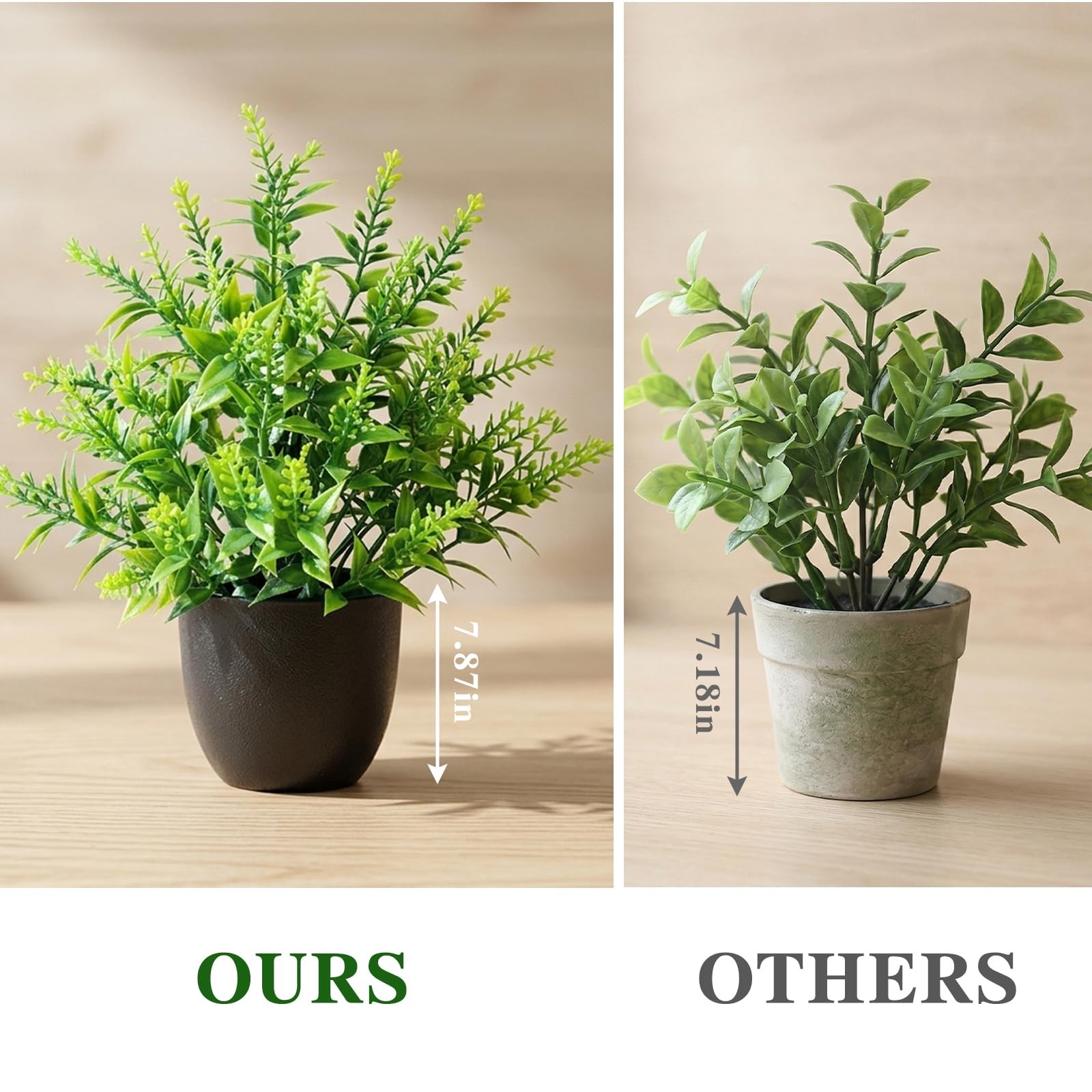 2 Pack Mini Potted Artificial Greenery Decorations For Bathroom Office Home