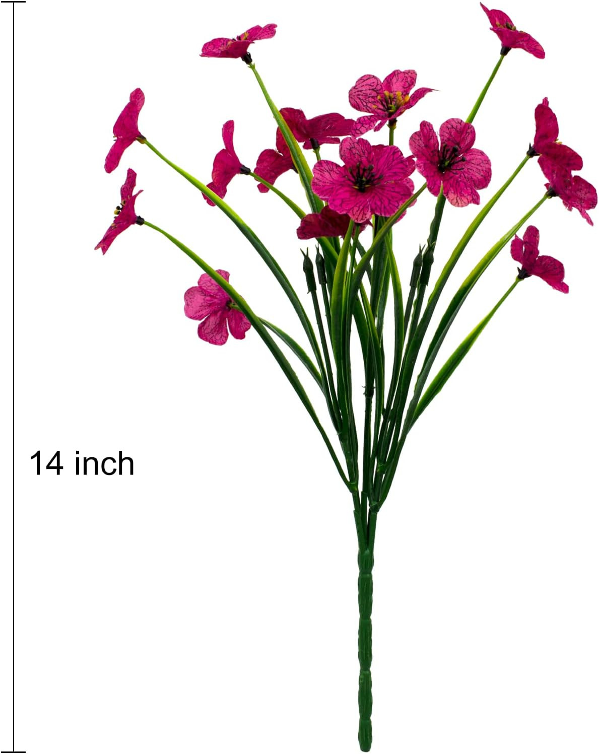 15 Bundles Artificial Flowers Outdoor UV Resistant Fake Silk Plants Plastic Faux