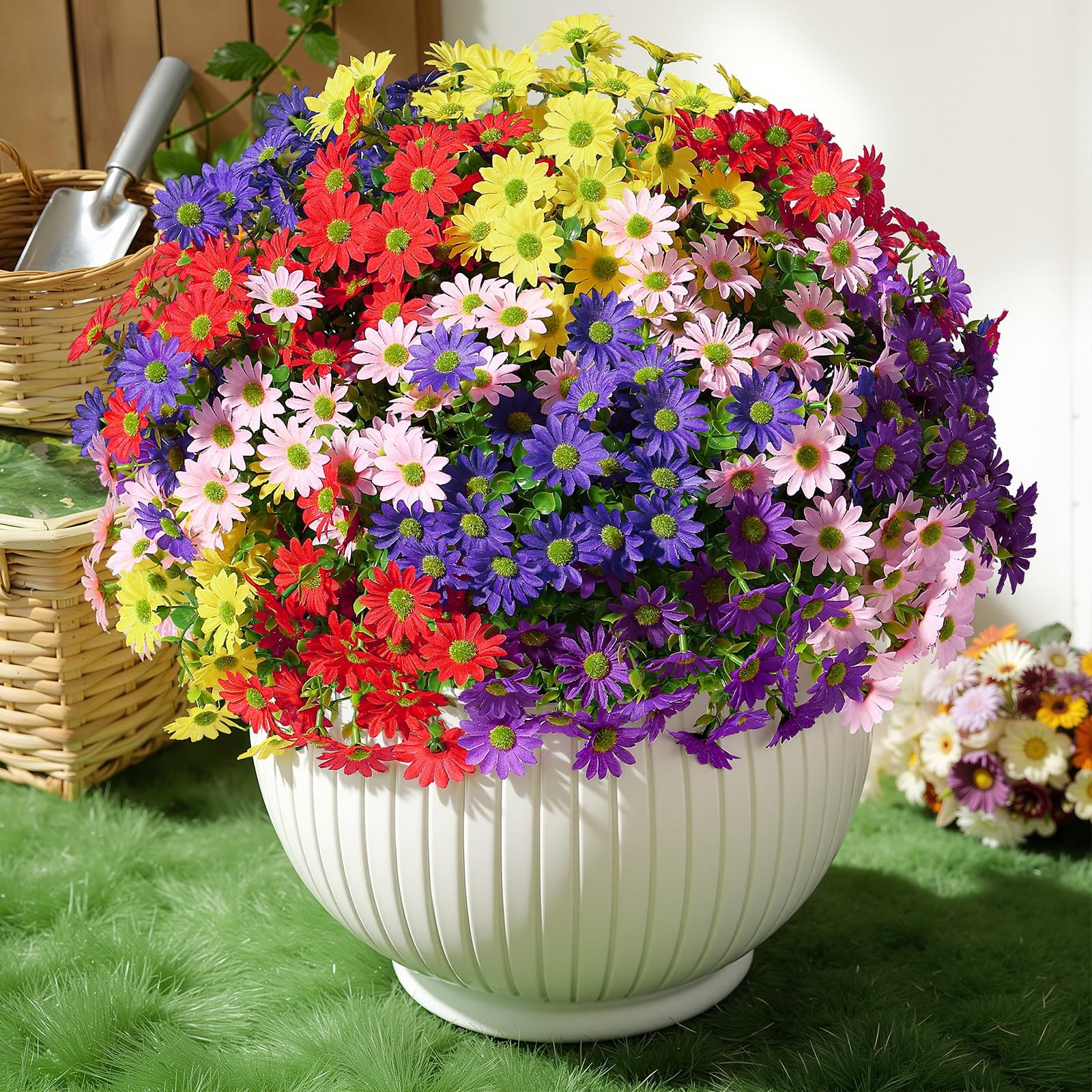 40 Bundles Artificial Daisies Flowers Fake Silk Plant for Indoor Outdoor Deco…