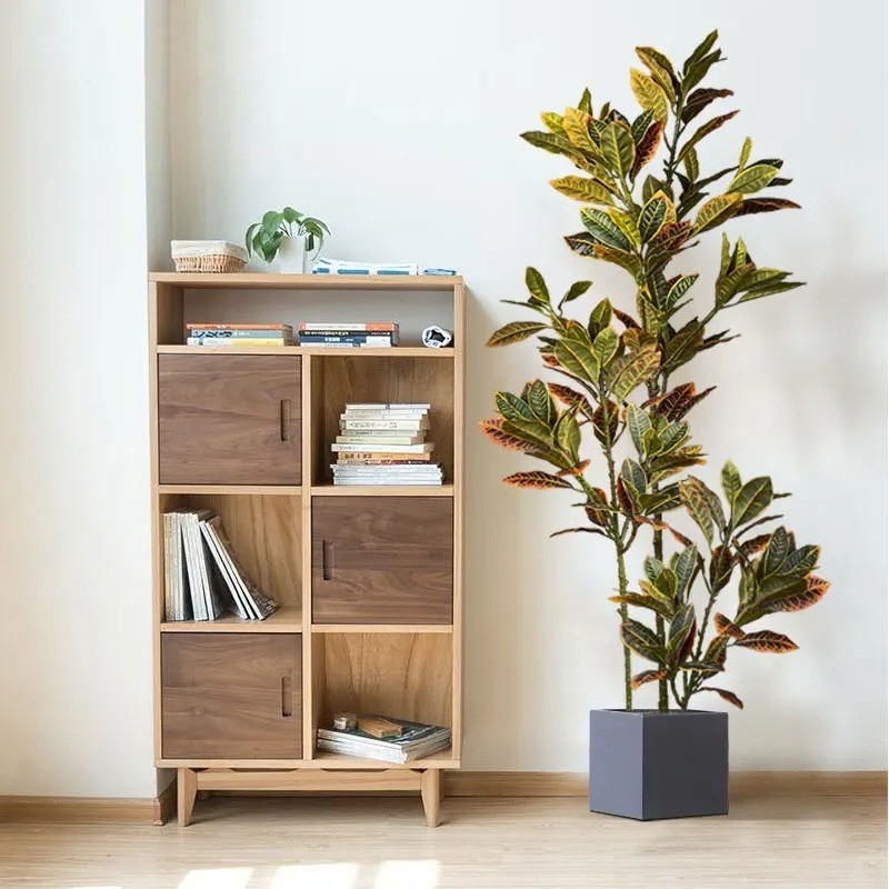 120cm Large Fake Ficus Tree Artificial Tropical Rubber Plants Plastic Codiaeum