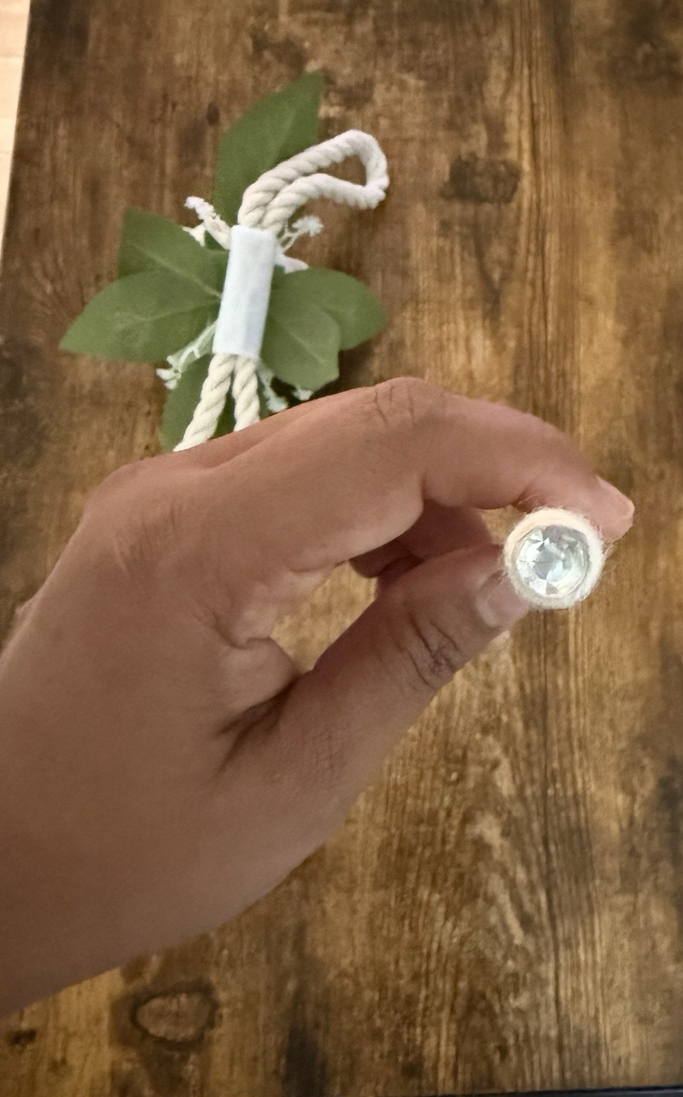 White & Green Artificial Rose Floral Curtain Tieback with Rope Loop