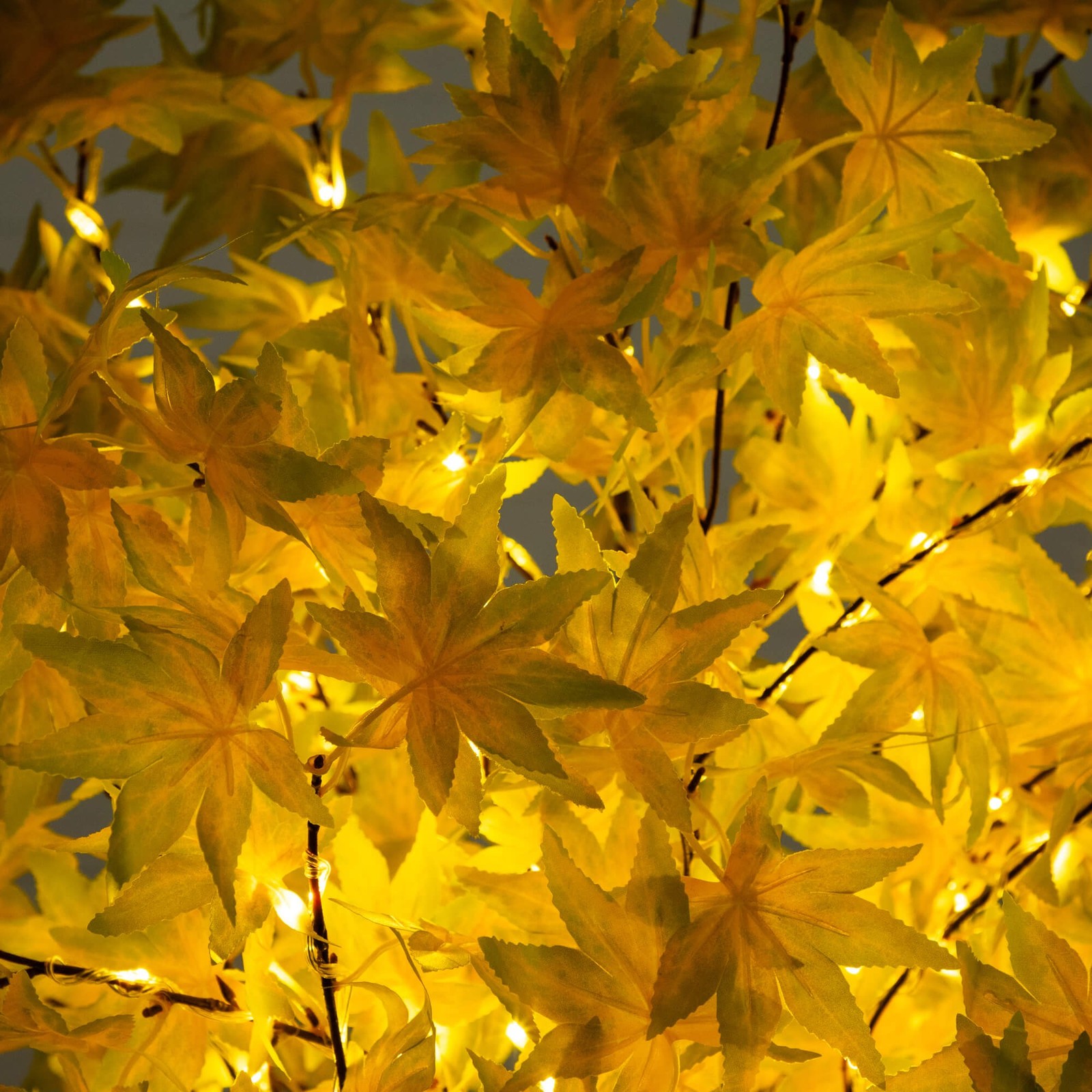 Nearly Natural 6ft Pre-Lit Yellow Autumn Maple Fall Tree w/ 350 Warm White LED