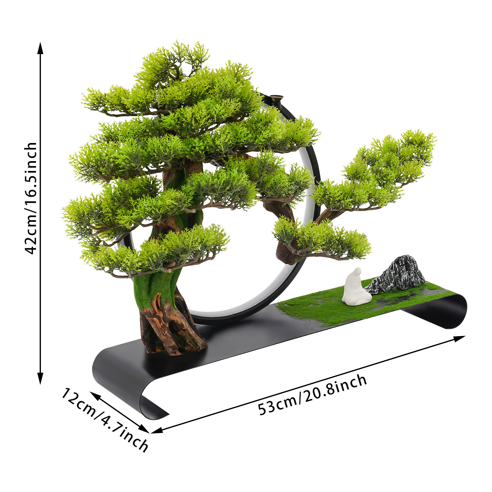 Realistic Simulation Bonsai Artificial Tree with LED Lamp Ring for Home USB 8W