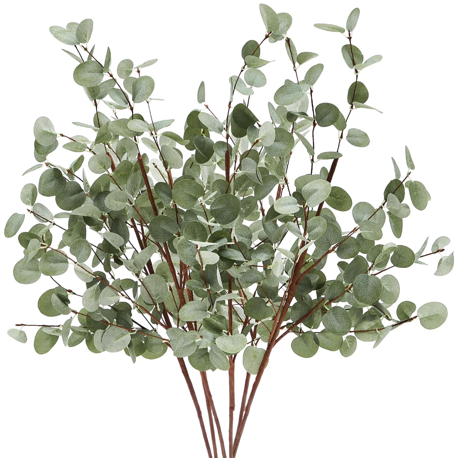 6 Pcs 30″ Extra Long Artificial Eucalyptus Stems, Tall Greenery Stems, Fake E…