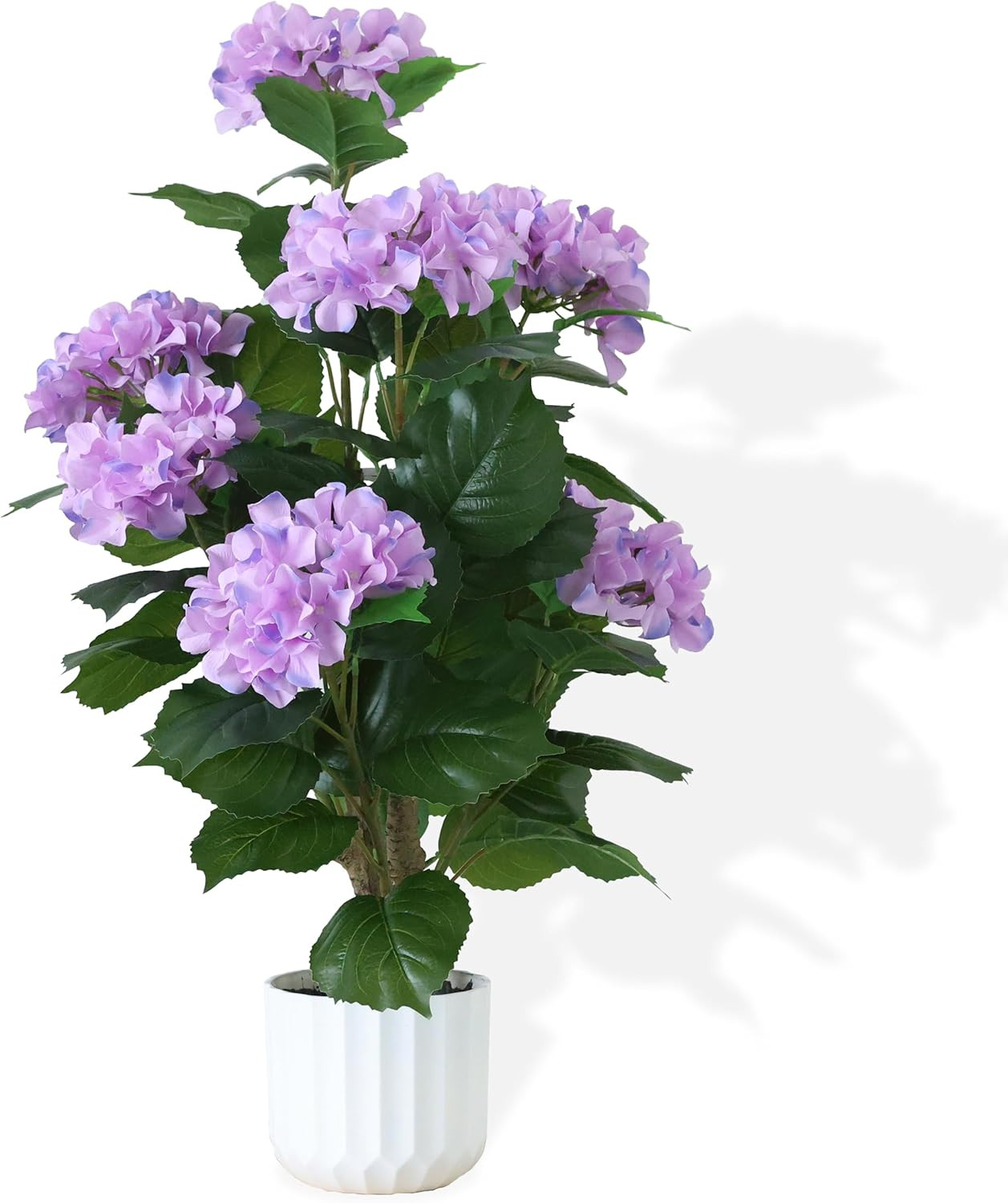 31″ Purple Hydrangea Potted Plant – Realistic Indoor/Outdoor Decor
