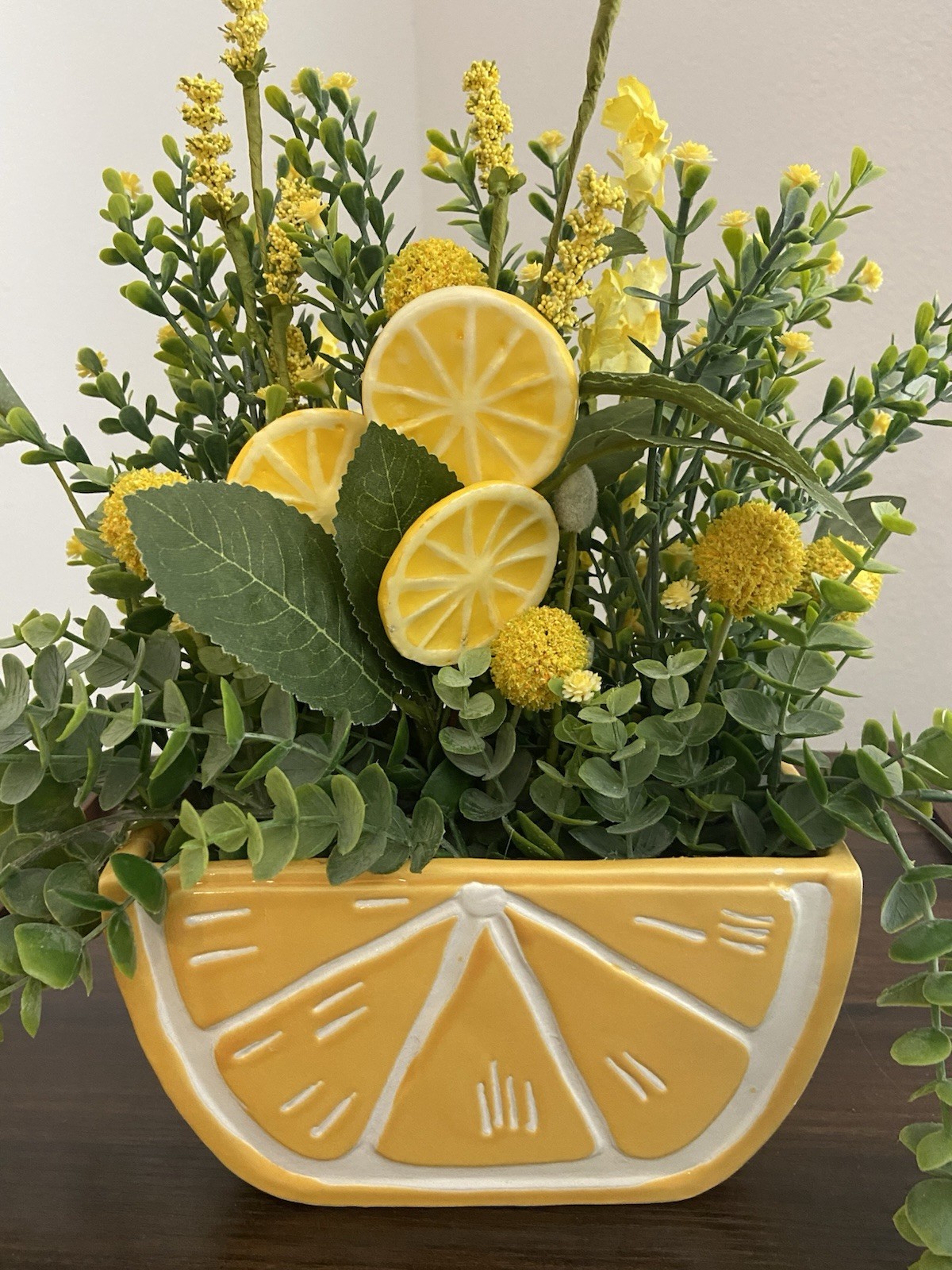 Lemon Fresh Faux Floral Arrangement – Handcrafted with Citrus Charm 🍋