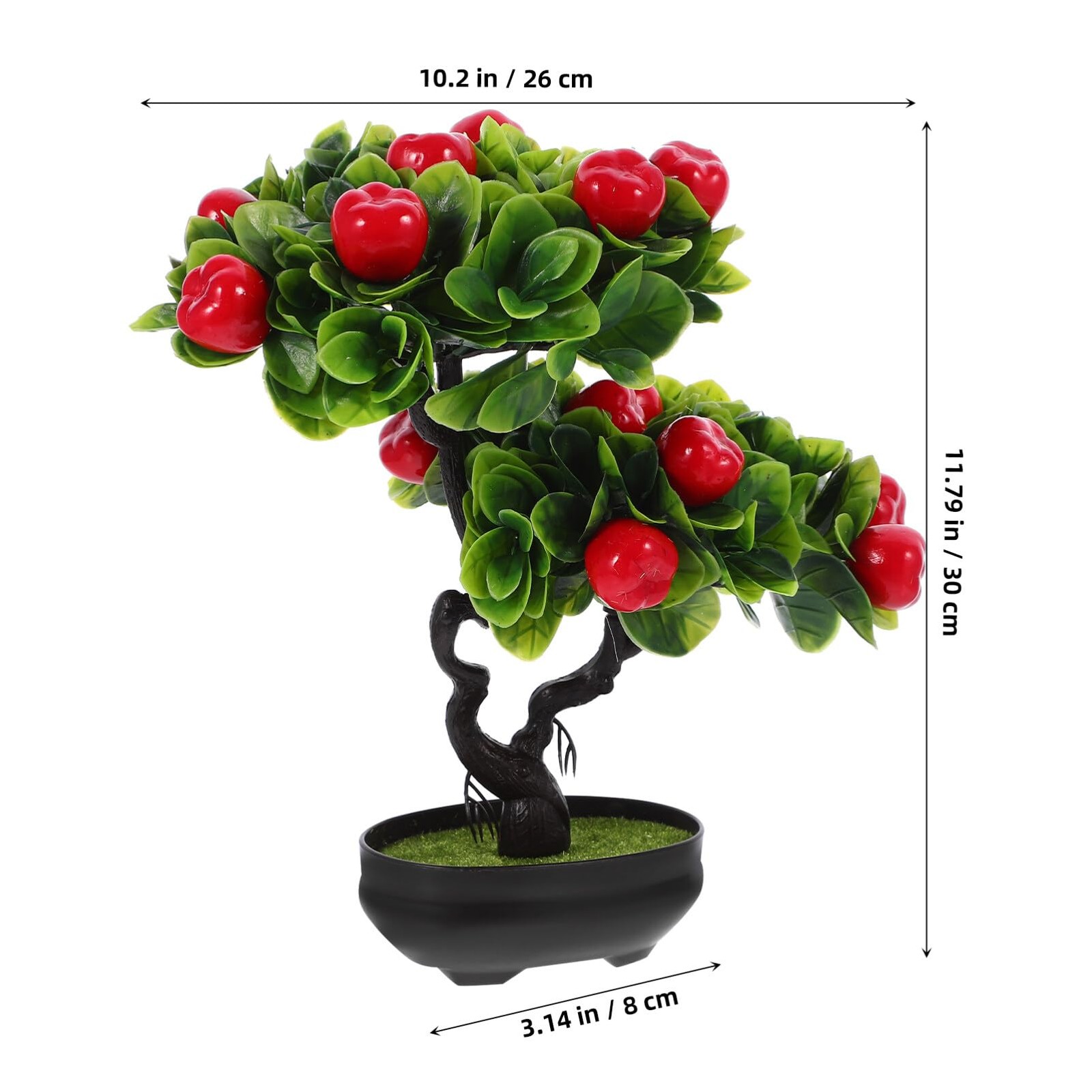 Faux Fruit Tree with Artificial Potted Bonsai 11.81X10.23X3.34In Realistic Si…