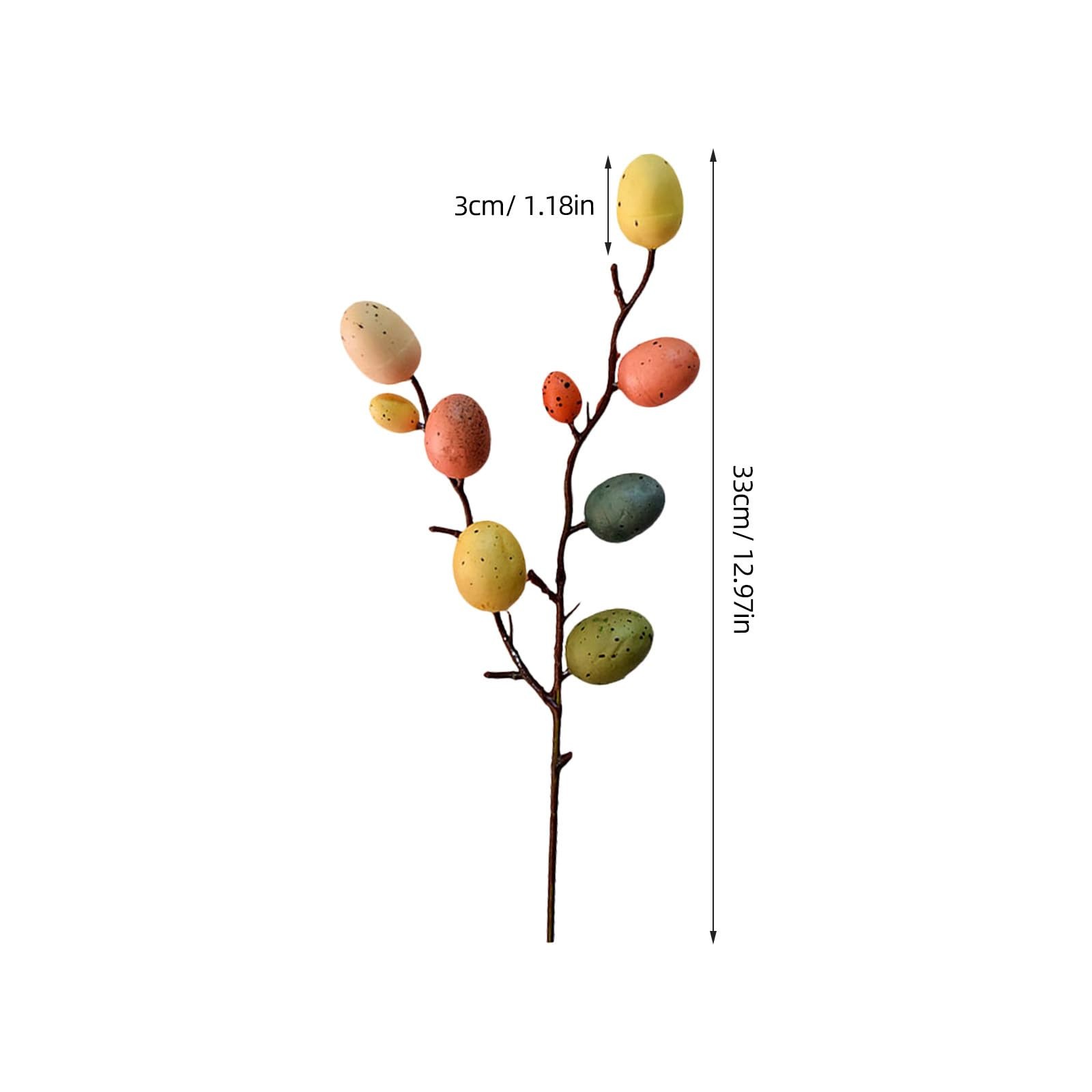 5 Pcs Artificial Easter Egg Tree Branches with Colorful Egg Picks and Floral …