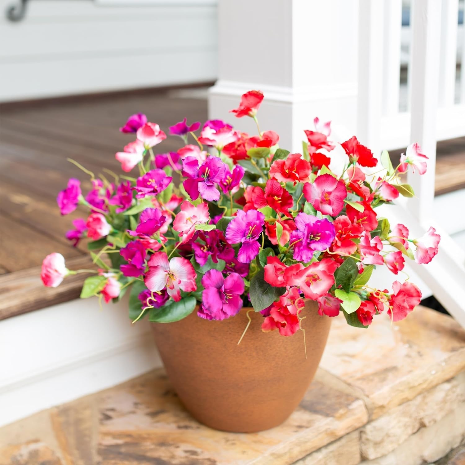 Hibiscus Artificial Flowers Plants for Outdoors Summer Decoration, 6 Bundles …