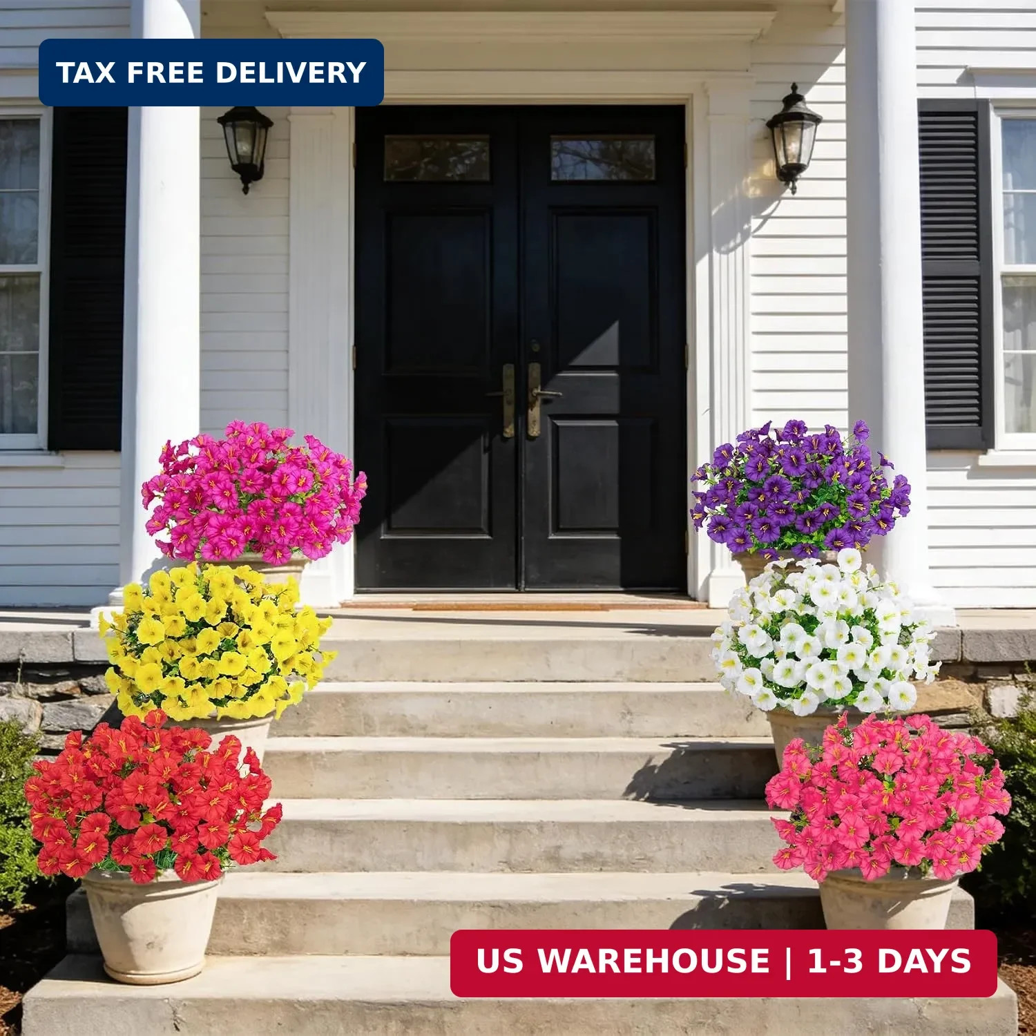 24 Bundles Artificial Morning Glory Flowers for Outdoors, Mixed | Realistic silk