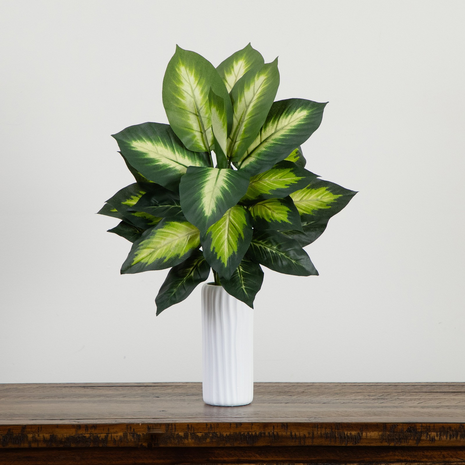 Nearly Natural 20″ Artificial Golden Dieffenbachia Plant – Set of 6 in Green