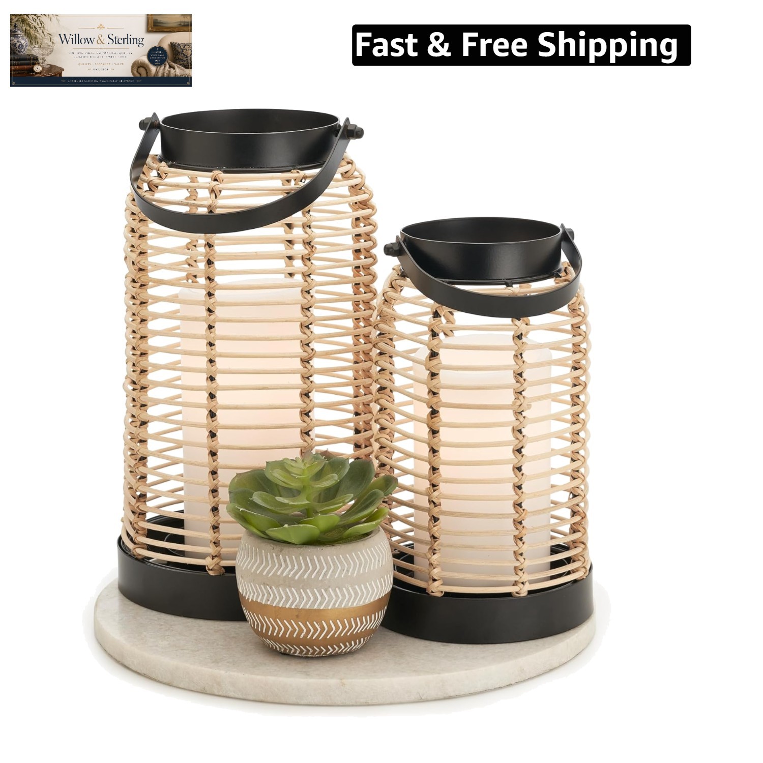 Natural Rattan Boho Lanterns – Handcrafted Chic Decor to Enhance Your Home – …