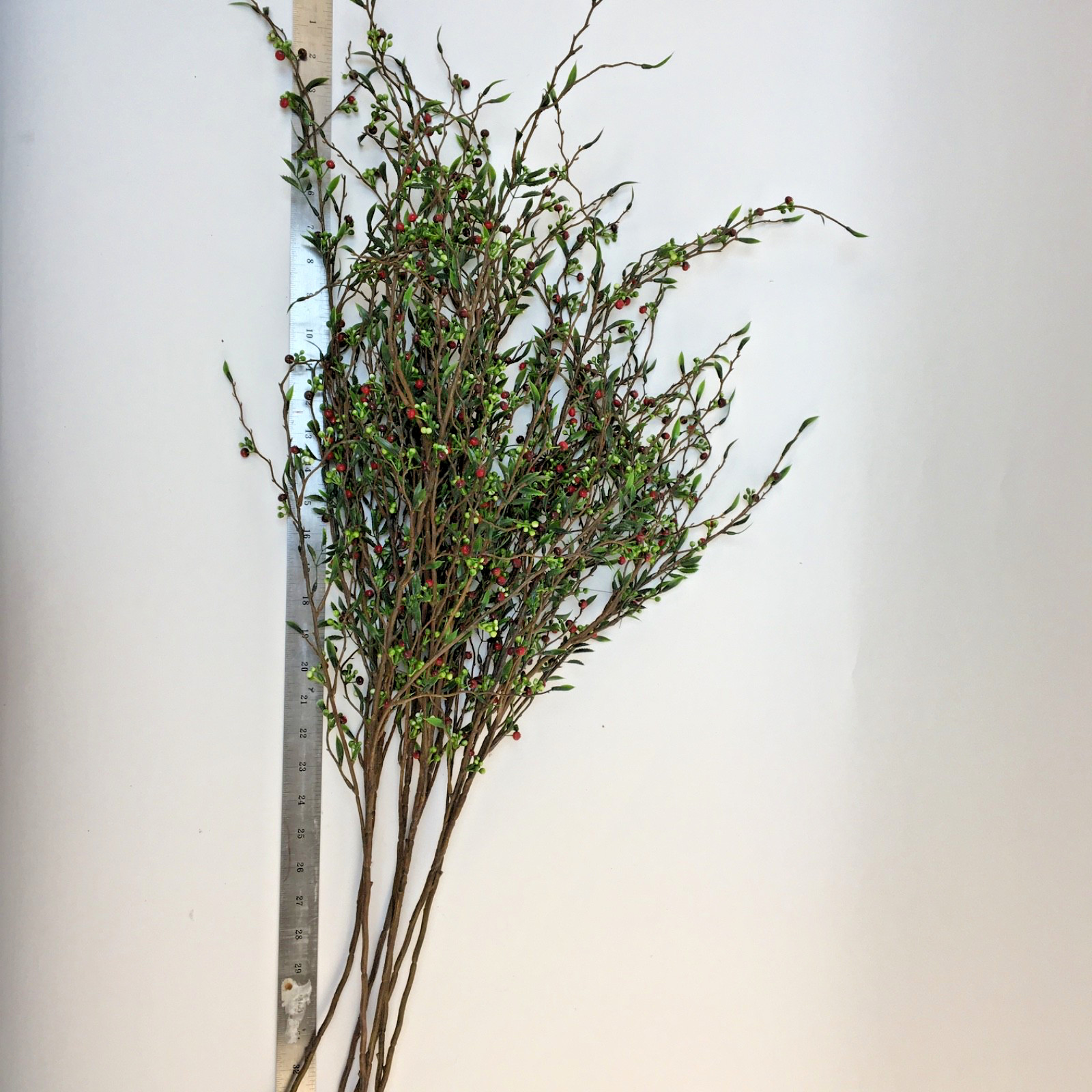 Set of 5 Red and Sage 30-36″ Pip Berry Sprays for Decor